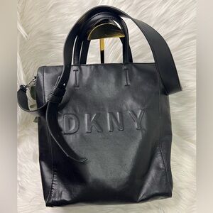 DKNY- Black Leather embossed crossbody/shoulder bag